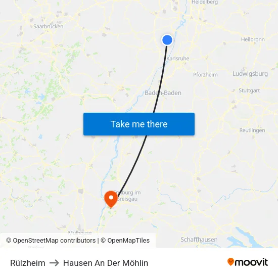 Rülzheim to Hausen An Der Möhlin map