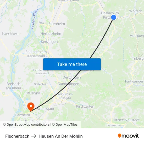 Fischerbach to Hausen An Der Möhlin map