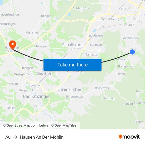 Au to Hausen An Der Möhlin map