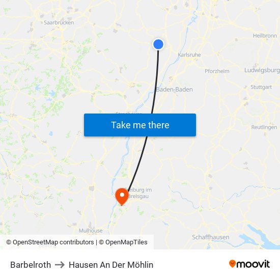Barbelroth to Hausen An Der Möhlin map