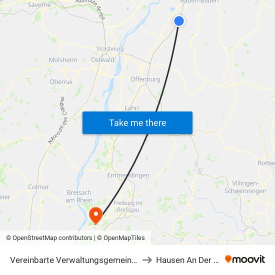 Vereinbarte Verwaltungsgemeinschaft Bühl to Hausen An Der Möhlin map