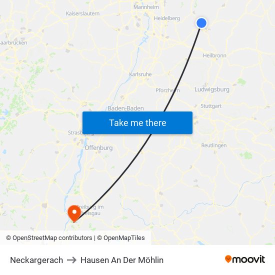 Neckargerach to Hausen An Der Möhlin map
