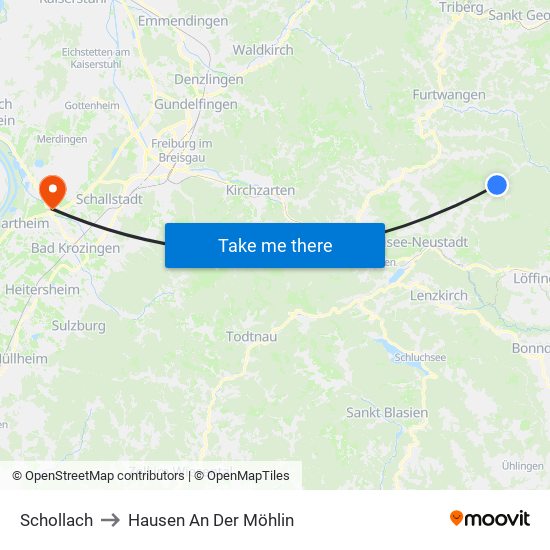 Schollach to Hausen An Der Möhlin map