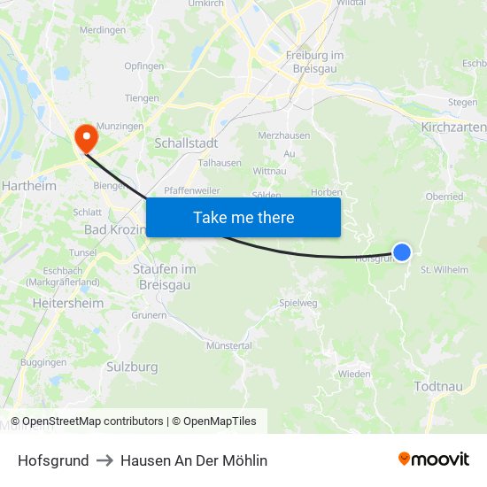 Hofsgrund to Hausen An Der Möhlin map