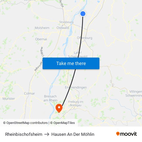 Rheinbischofsheim to Hausen An Der Möhlin map