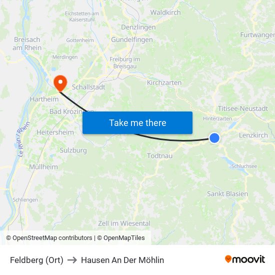 Feldberg (Ort) to Hausen An Der Möhlin map