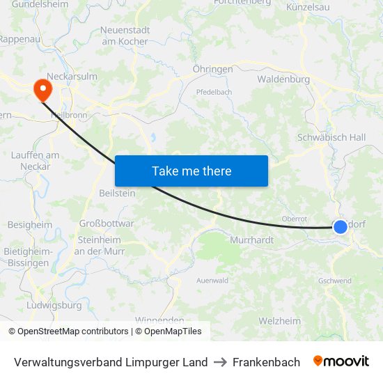 Verwaltungsverband Limpurger Land to Frankenbach map