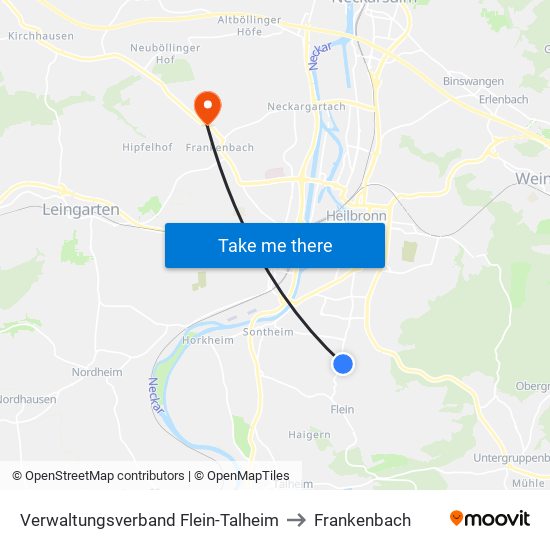 Verwaltungsverband Flein-Talheim to Frankenbach map