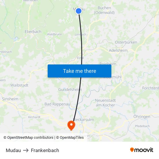 Mudau to Frankenbach map