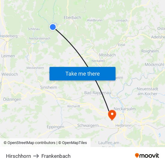 Hirschhorn to Frankenbach map