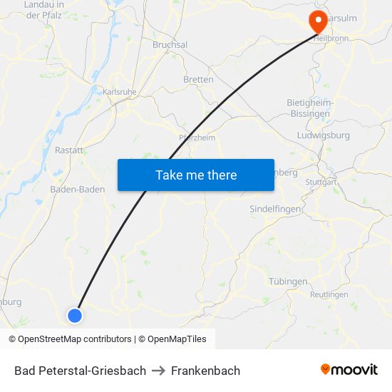 Bad Peterstal-Griesbach to Frankenbach map