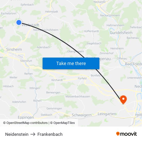 Neidenstein to Frankenbach map