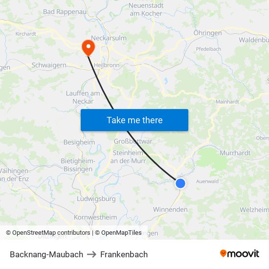 Backnang-Maubach to Frankenbach map