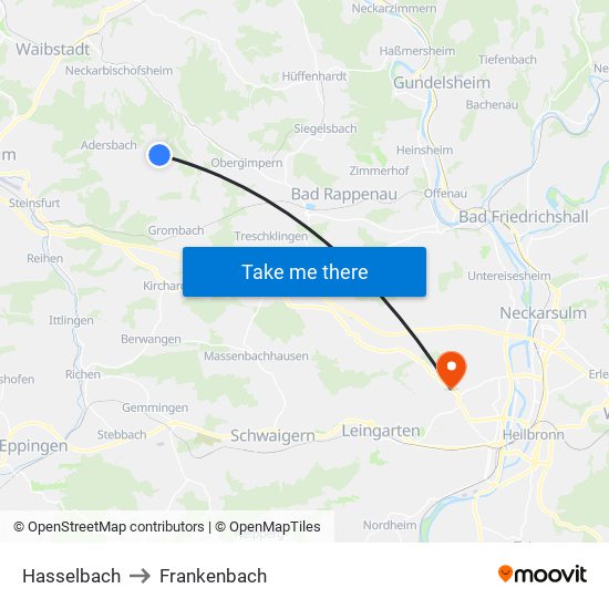 Hasselbach to Frankenbach map