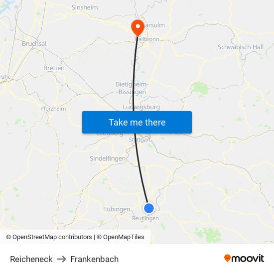 Reicheneck to Frankenbach map