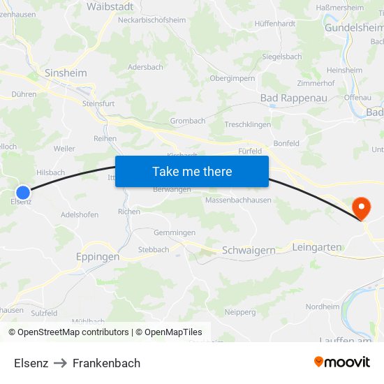 Elsenz to Frankenbach map
