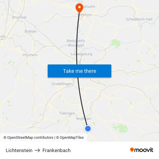 Lichtenstein to Frankenbach map