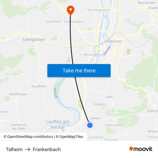 Talheim to Frankenbach map