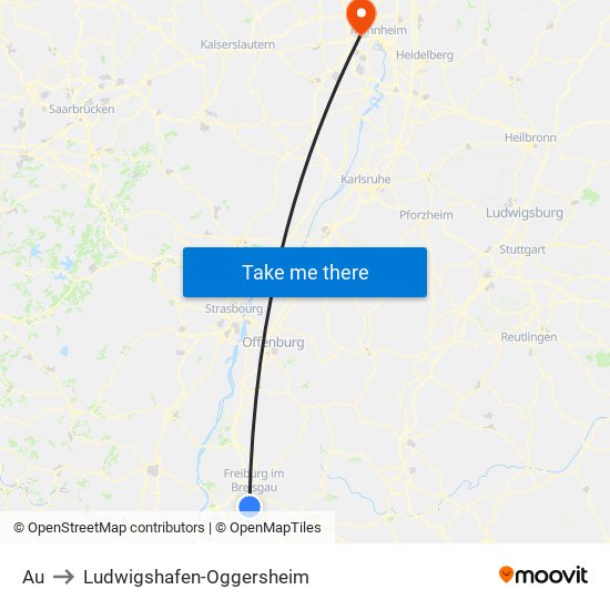 Au to Ludwigshafen-Oggersheim map