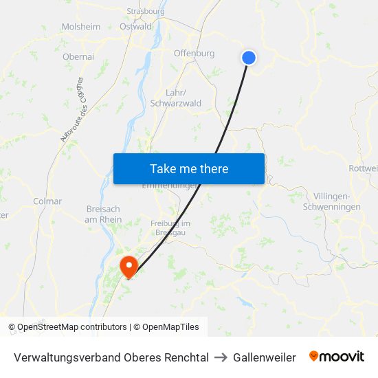 Verwaltungsverband Oberes Renchtal to Gallenweiler map