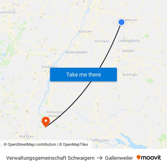 Verwaltungsgemeinschaft Schwaigern to Gallenweiler map