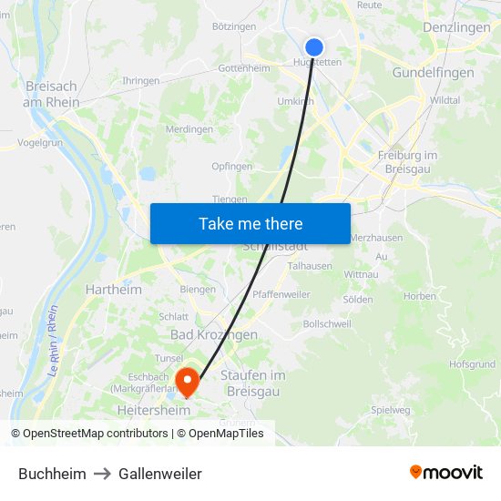 Buchheim to Gallenweiler map