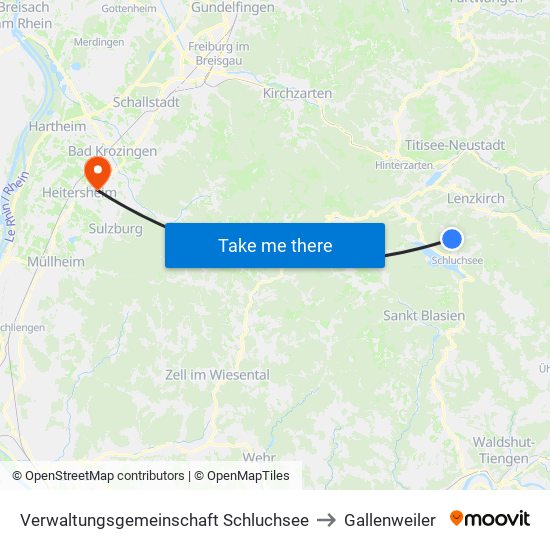 Verwaltungsgemeinschaft Schluchsee to Gallenweiler map