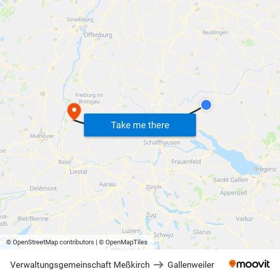Verwaltungsgemeinschaft Meßkirch to Gallenweiler map