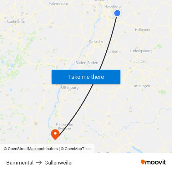 Bammental to Gallenweiler map