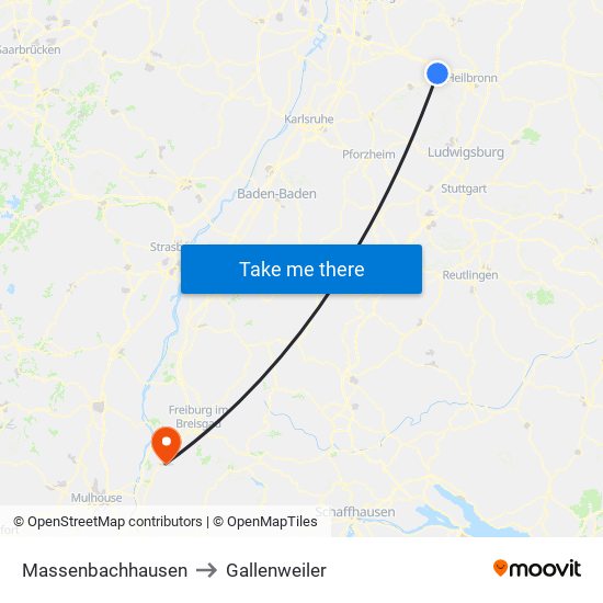 Massenbachhausen to Gallenweiler map