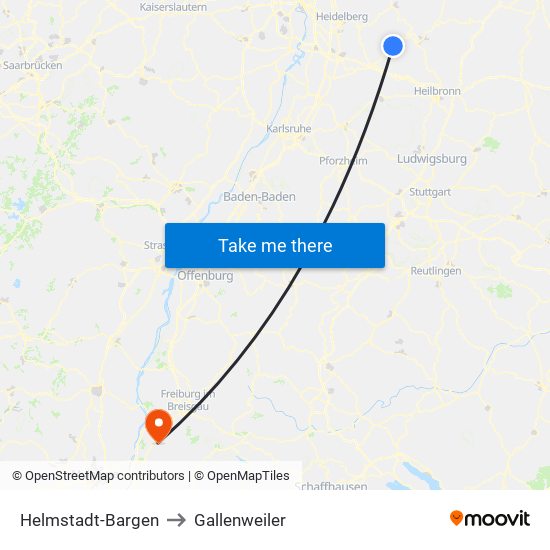 Helmstadt-Bargen to Gallenweiler map
