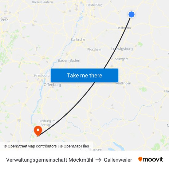 Verwaltungsgemeinschaft Möckmühl to Gallenweiler map