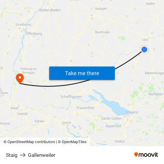 Staig to Gallenweiler map