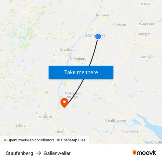 Staufenberg to Gallenweiler map