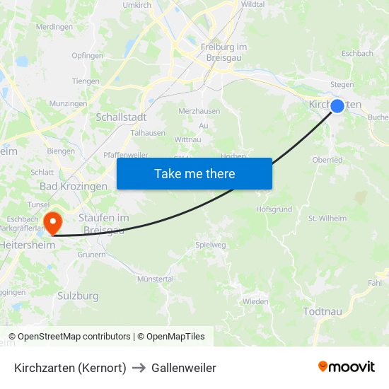 Kirchzarten (Kernort) to Gallenweiler map