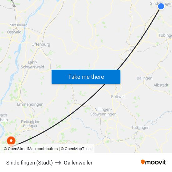 Sindelfingen (Stadt) to Gallenweiler map