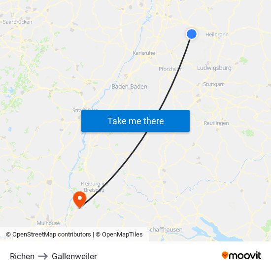 Richen to Gallenweiler map