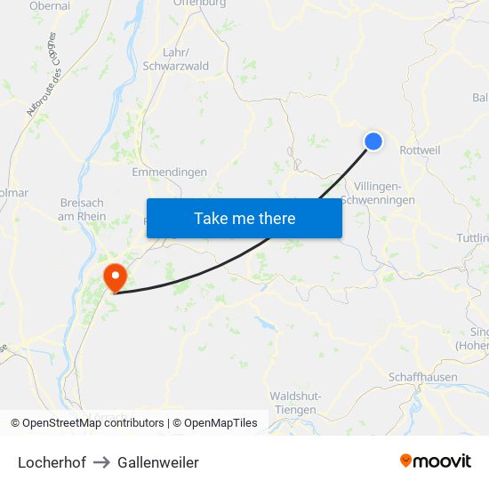 Locherhof to Gallenweiler map