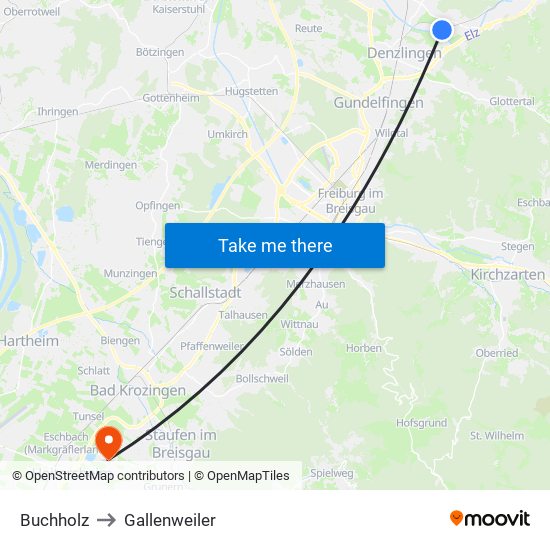 Buchholz to Gallenweiler map