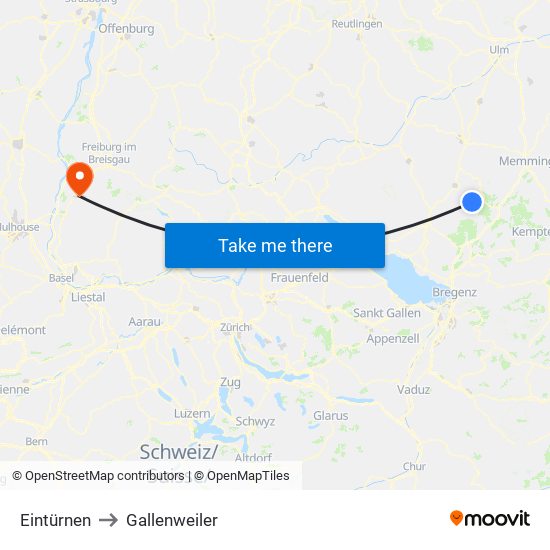 Eintürnen to Gallenweiler map