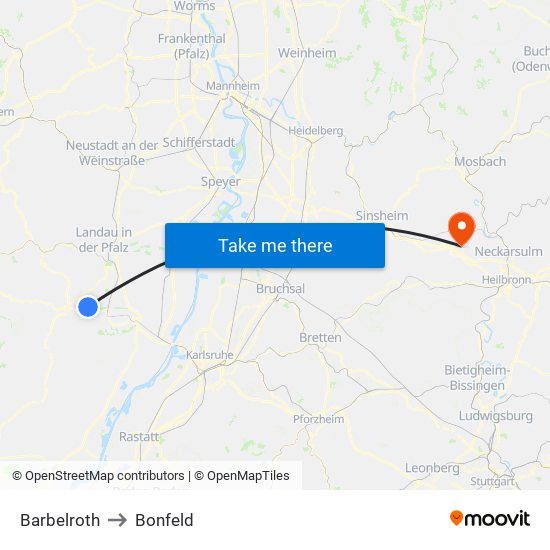 Barbelroth to Bonfeld map