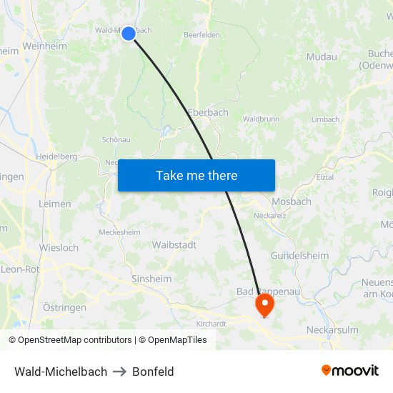 Wald-Michelbach to Bonfeld map