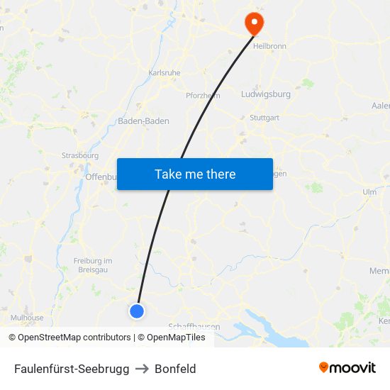 Faulenfürst-Seebrugg to Bonfeld map