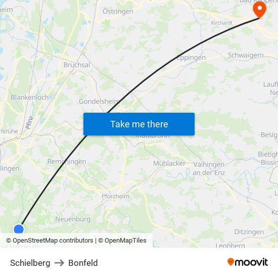 Schielberg to Bonfeld map