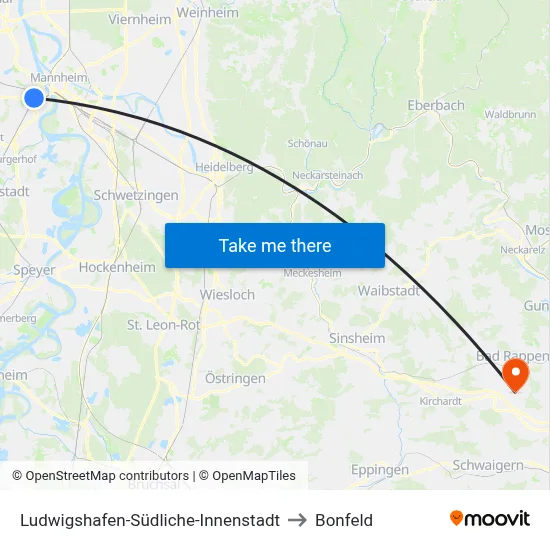 Ludwigshafen-Südliche-Innenstadt to Bonfeld map