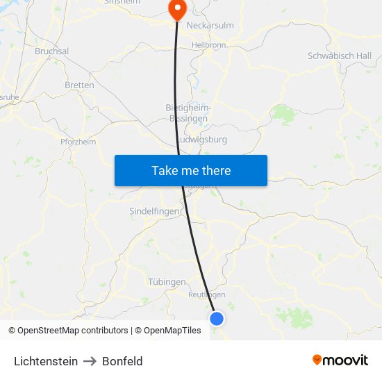 Lichtenstein to Bonfeld map