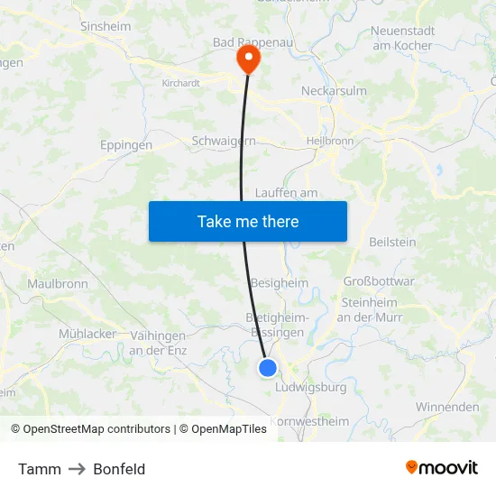 Tamm to Bonfeld map