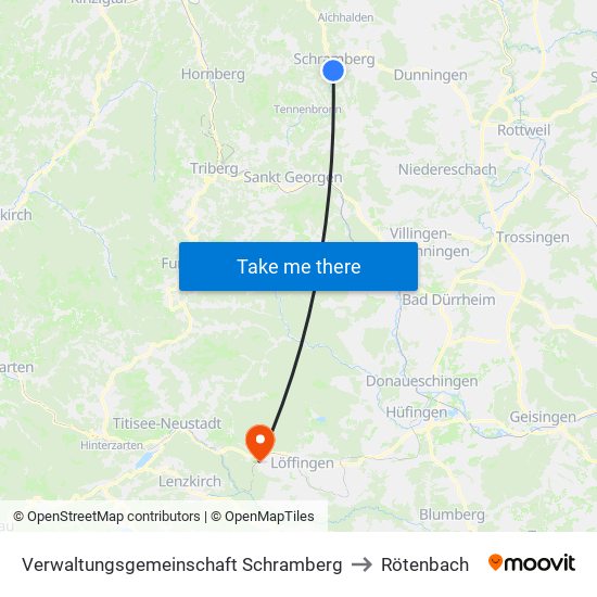 Verwaltungsgemeinschaft Schramberg to Rötenbach map