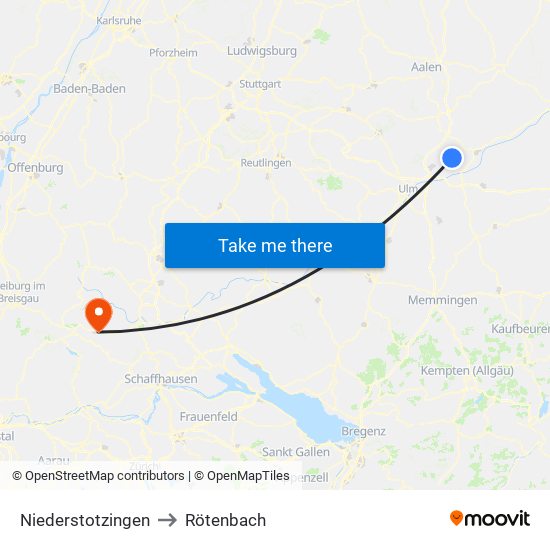 Niederstotzingen to Rötenbach map