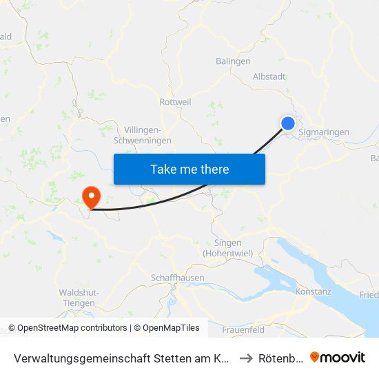 Verwaltungsgemeinschaft Stetten am Kalten Markt to Rötenbach map